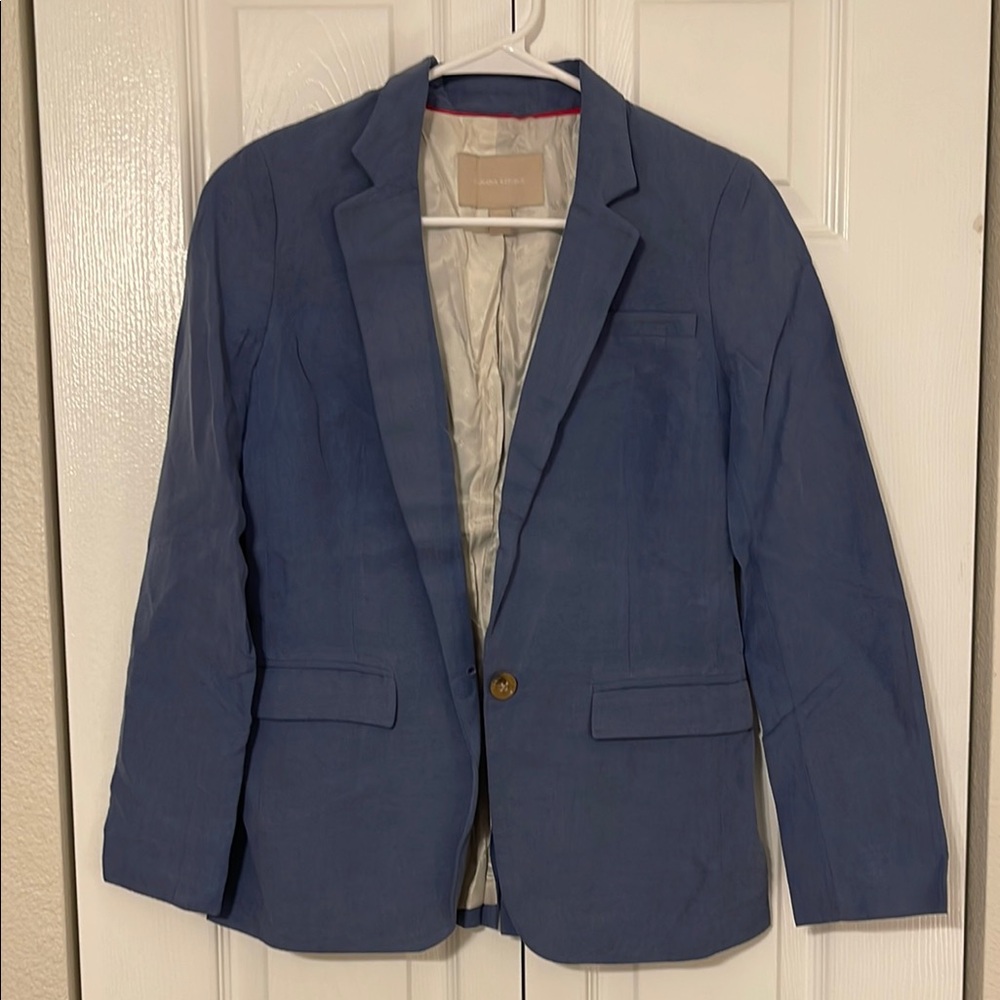 Banana Republic Blue Tailored Blazer with Notched Lapels